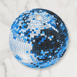 Retro Disco Ball funkeln Glitzer blau Geburtstag Geschenkanhänger