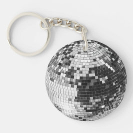 Retro Disco Ball funkeln Glitzer Silber Geburtstag Schlüsselanhänger