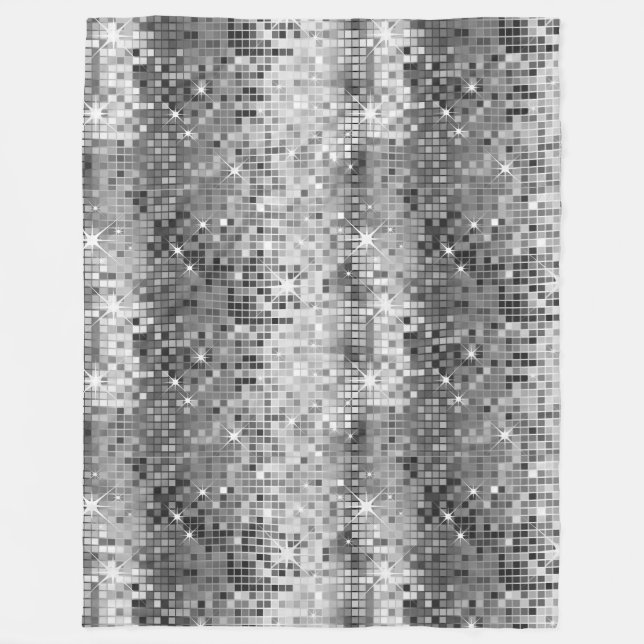 Retro-Disco-Ball Glitzer 2 Fleecedecke (Vorderseite)