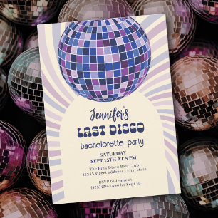 Retro Disco Ball Groovy 70er Junggeselinnen-Abschi Einladung