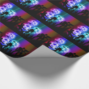 Retro Disco Ball Party Thema mit Regenbogenfarben Geschenkpapier