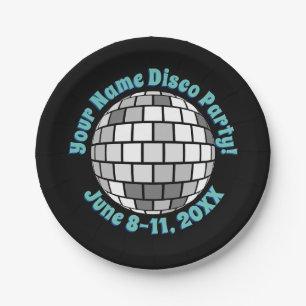 Retro Disco Ball PERSONALISIERT Pappteller