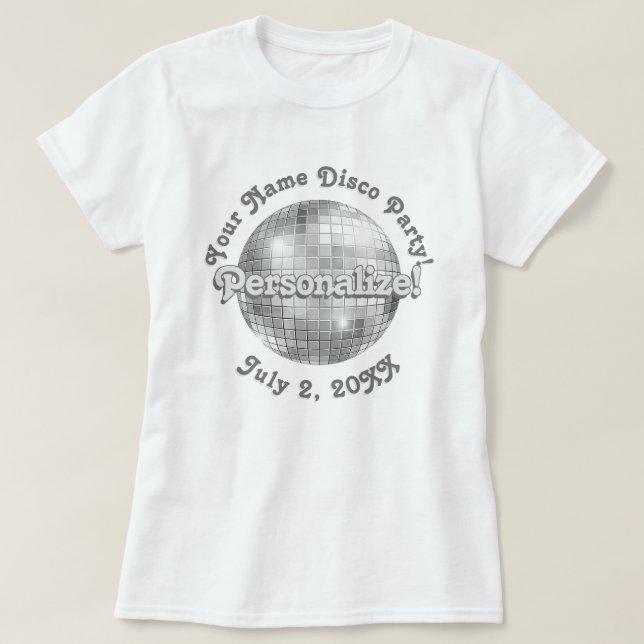 Retro Disco Ball PERSONALISIERTER T - Shirt (Design vorne)