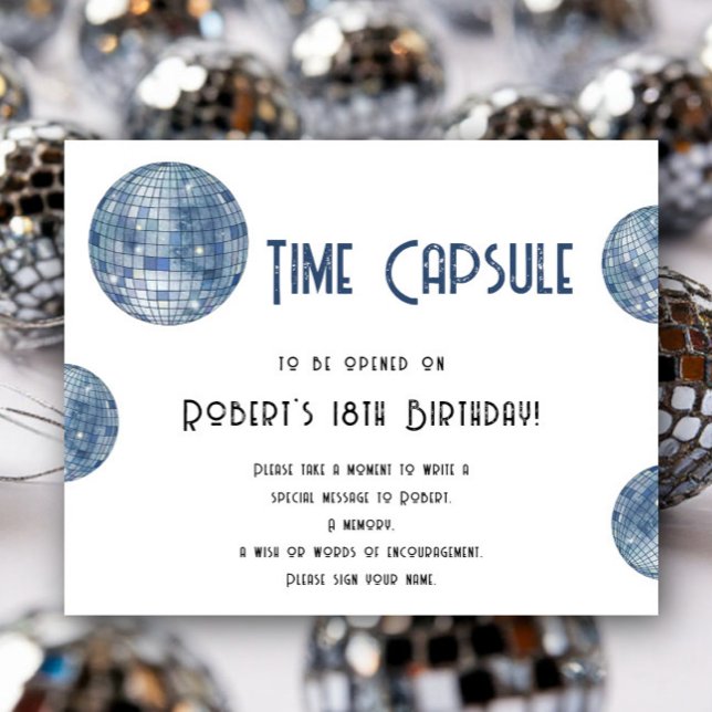 Retro disco Ball Time Capsule 1st birthday  Poster (Von Creator hochgeladen)