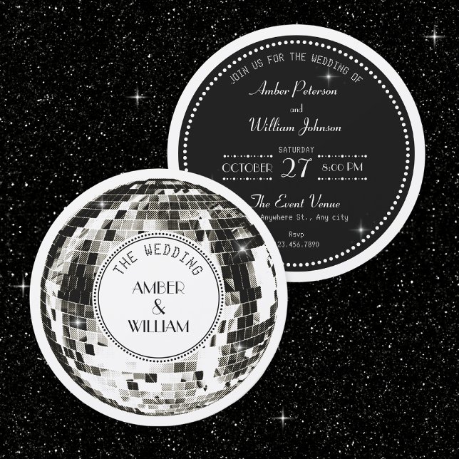 Retro Disco ball Wedding Einladung (Von Creator hochgeladen)