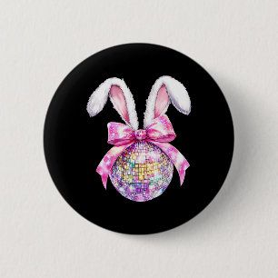 Retro-Disco-Byll-Häschen-Coquette-Bogen-Ostertag M Button