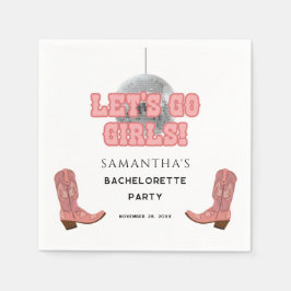 Retro Disco Cowgirl Junggeselinnen-Abschied Paper Serviette