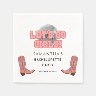 Retro-Disco-Cowgirl-Junggesellinnenparty-Papier Serviette