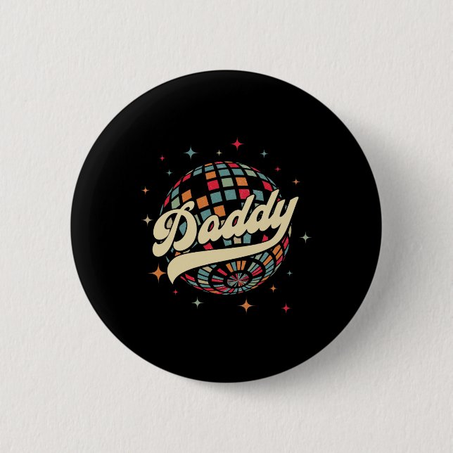 Retro Disco Daddy 60er 70er Mens Party Kostüm Vate Button (Vorderseite)