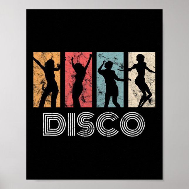 Retro Disco Dance 70er 80er Party Dance Dancer Poster (Vorne)