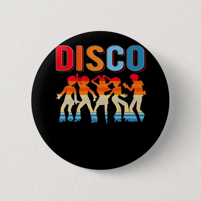 Retro Disco Dancing Girls 70er 80er African Dancer Button (Vorderseite)