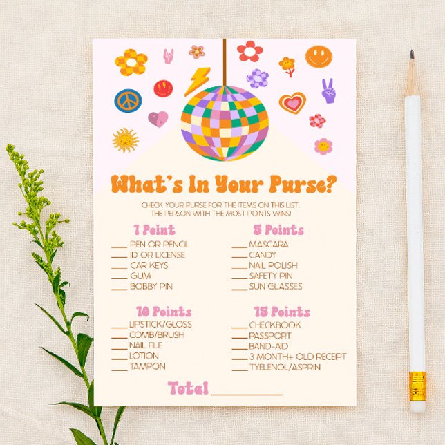 Retro-Disco der 70er Jahre Was ist in Purse Baby S Briefpapier (Von Creator hochgeladen)