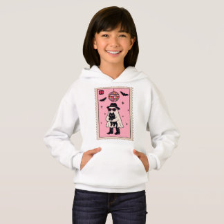 Retro Disco Ghost mit Black Cat Halloween Briefmar Hoodie
