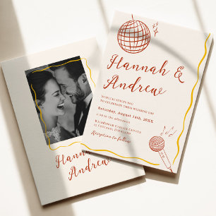 Retro-Disco-Hochzeit Einladung