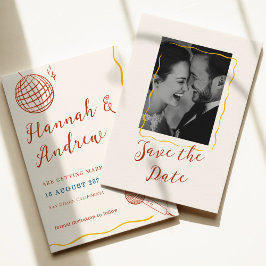 Retro-Disco-Hochzeit Save The Date