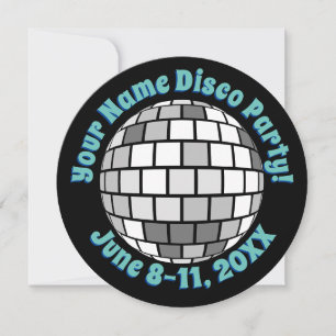 Retro Disco Kugel PERSONALISIERT Einladung