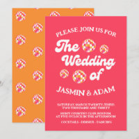 Retro Disco-Kugel Pink Orange Hochzeit