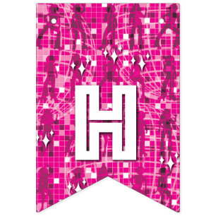 RETRO DISCO PARTY BUNTING 2 FLAGS WIMPELKETTE