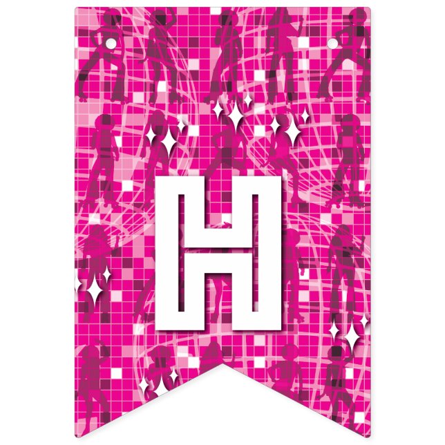 RETRO DISCO PARTY BUNTING 2 FLAGS WIMPELKETTE (Zweite Fahne)