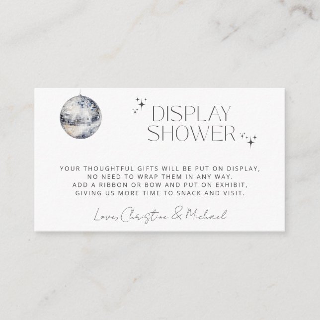 Retro Disco Party Display Dusche Begleitkarte (Vorderseite)