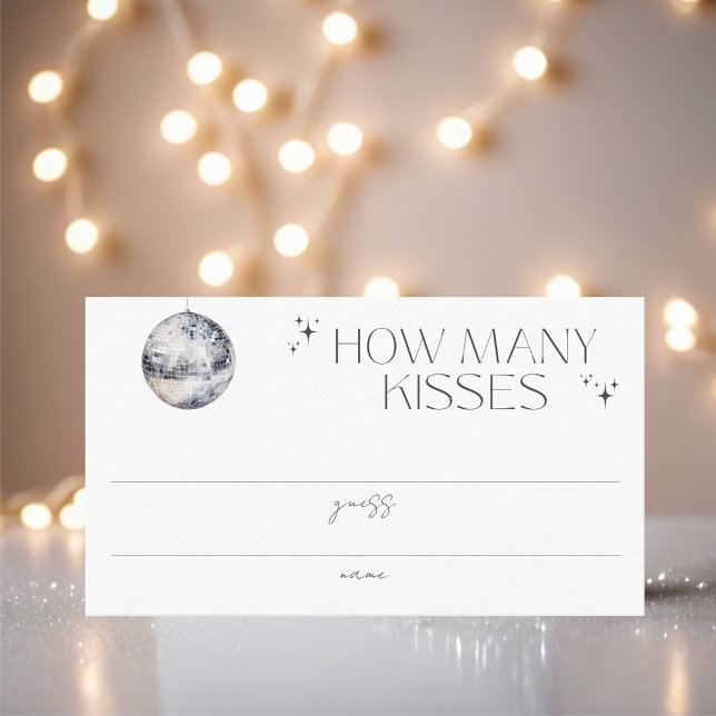 Retro Disco Party Wie viele Küsse Begleitkarte (Von Creator hochgeladen)