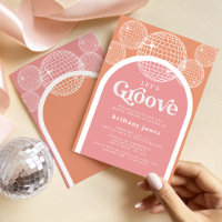 Retro Disco Pink und Orange Groovy Babydusche