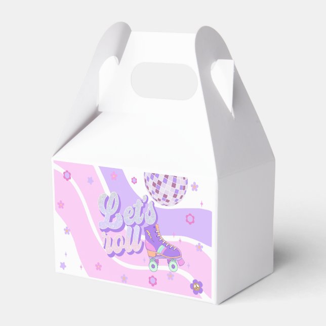 Retro Disco Roller Skate 1. Geburtstag Geschenkschachtel (Vorderseite)