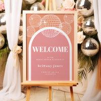 Retro-Disco-Rosa und Orange Groovy-Brautjunggesell