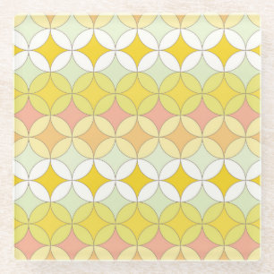 Retro Disco Style Nahtloses Muster Glasuntersetzer