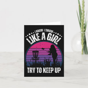 Retro Disk Golf Design for Women Girls Disc Golf P Karte