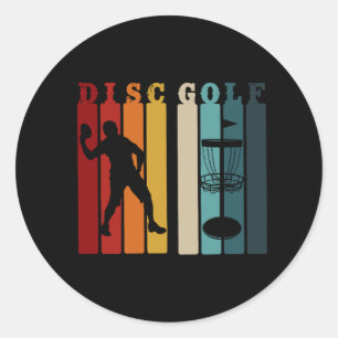 Retro Disk Golf Design Frisbee Lover Runder Aufkleber