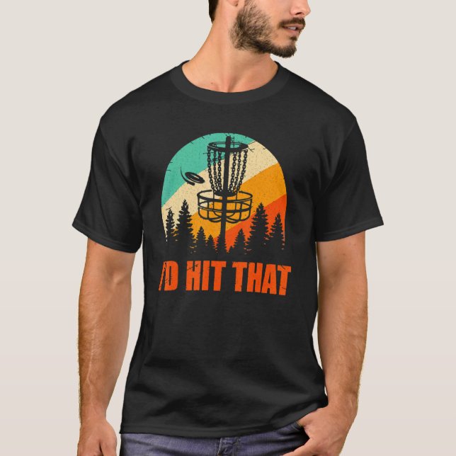 Retro Disk Golf Ich würde diese Disk Golf Sunset V T-Shirt (Vorderseite)