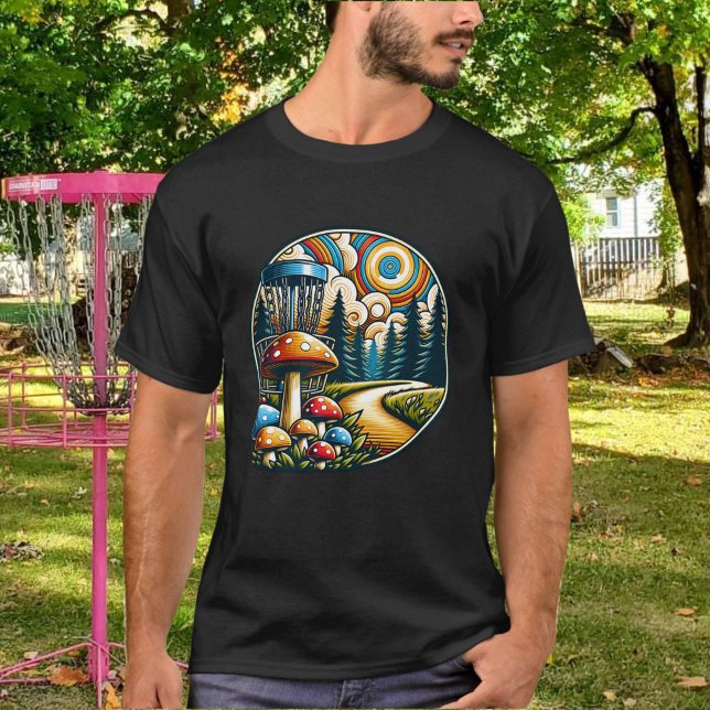 Retro Disk Golf Psychedelic Ai Art T-Shirt (Von Creator hochgeladen)