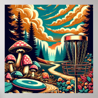 Retro Disk Golf Psychedelic Art