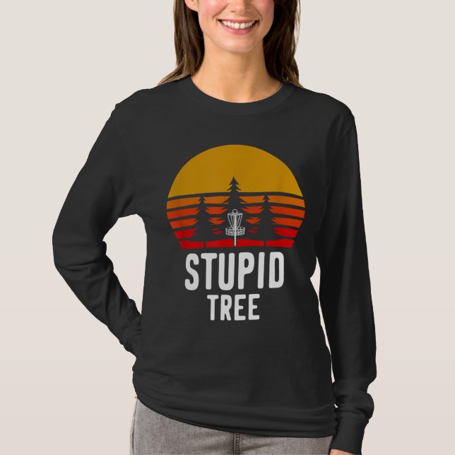 Retro Disk Golf Stupid Tree Funny Frisbee Golf Gif T-Shirt (Vorderseite)