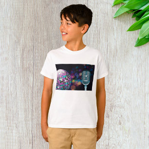 Retro-Diskokugel und Vintage-Mikrofon T-Shirt