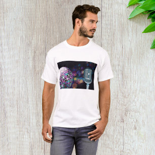 Retro-Diskokugel und Vintage-Mikrofon T-Shirt
