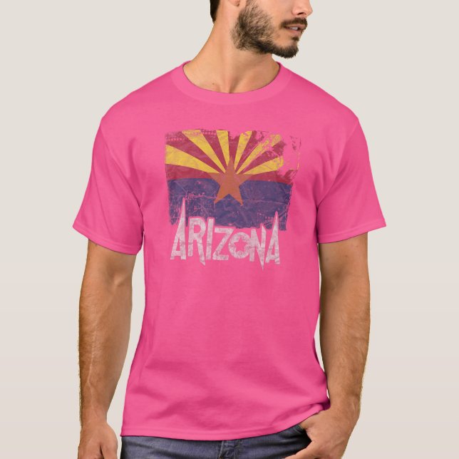 Retro Distressed arizona Grand Canyon State Flag T-Shirt (Vorderseite)