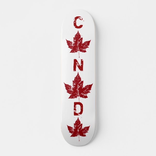 Retro Distressed Canada Maple Leaf Skateboard (Vorne)