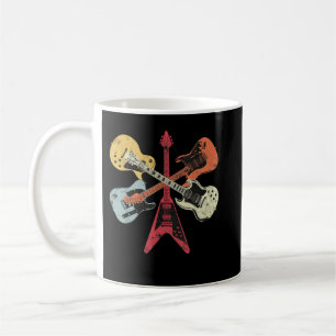 Retro Distressed Gitarren Collection Rock Music Fa Kaffeetasse