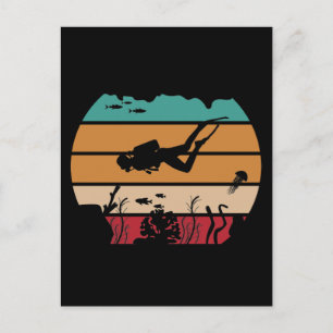 Retro Diver Postkarte