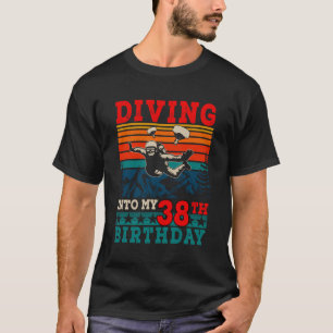 Retro Diving in mein 38. Geburtstag Skydiving Love T-Shirt