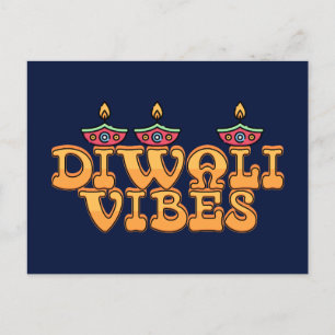 Retro Diwali Vibes Postkarte