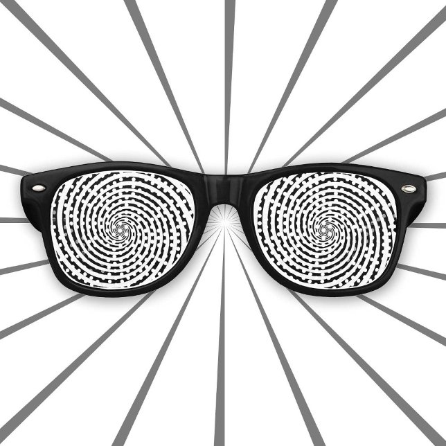 Retro Dizzy Hypnosis Spiral Partybrille (Hypnosis sunglasses - Look into my Eyes! Are you feeling sleepy?)