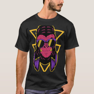 Retro DJ Gorilla mit Kopfhörern Silverback-Affe T-Shirt