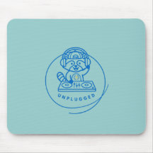 Retro-DJ-Waschbär-Pastell-Marmor-Textur-Mauspad
