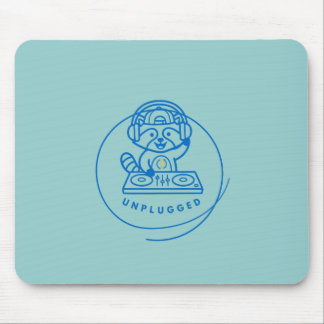 Retro-DJ-Waschbär-Pastell-Marmor-Textur-Mauspad Mousepad