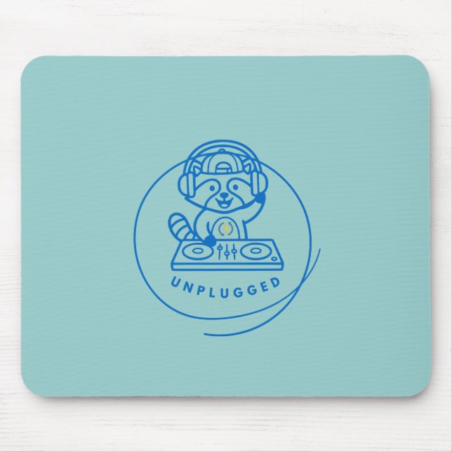 Retro-DJ-Waschbär-Pastell-Marmor-Textur-Mauspad Mousepad (Vorne)