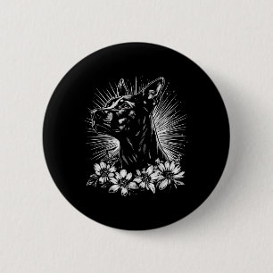 Retro Doberman Pinscher Dog Lover Tattoo Style _1 Button