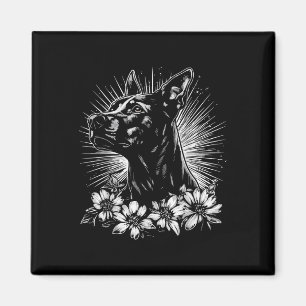 Retro Doberman Pinscher Dog Lover Tattoo Style _1 Magnet